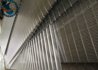 Heavy Duty Welded Wedge Wire Screen Panel For Liquid / Soild Filtration