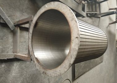 SS 316L Rotating Drum Screen , Wire Cylinder Basket 1.0 Mm Slot Size